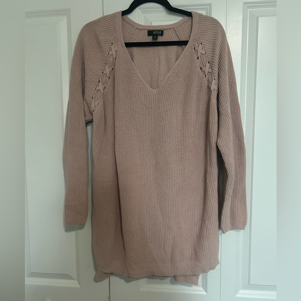 A.N.A Women’s 2x Pink Long sleeved v neck sweater.